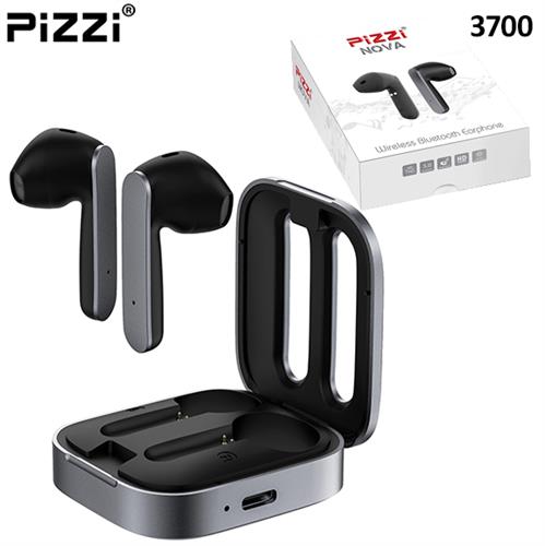 זוג אוזניות מיני משודרגות PiZZi BLUE TOOTH EarBuds איכותיות עם בית טעינה קומפקטי, עם 6 שעות עבודה, ביטול רעשים , BT ver 5.0 ,דגם PZ-3700