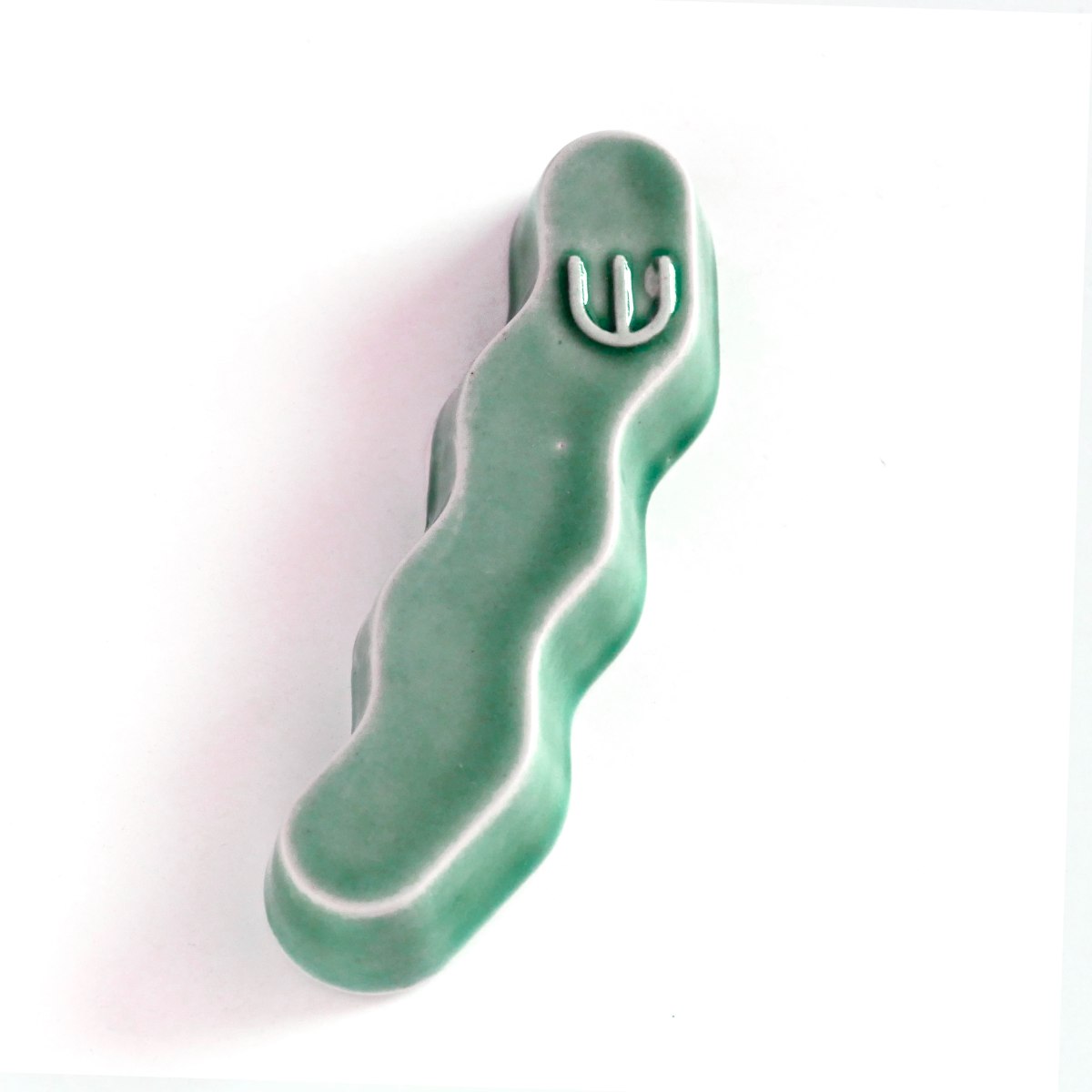 מזוזת קרמיקהעיצוב פופ זיג זג ירוק