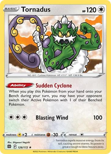 קלף בודד single פוקימון - tornadus - Brilliant Stars - 126/172