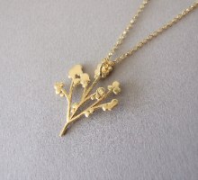 שרשרת עץ אוכמניות מזהב 14K