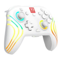 בקר גיימינג אלחוטי צבע לבן עבור Turtle Beach Afterglow Wave Wireless Controller Nintendo Switch 2 – בקר לבן מואר ב-LED צבעוני