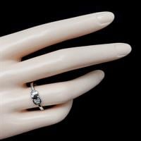 טבעת כסף עיגול חלק ועיגול משובץ אבני זרקון RG5561 | תכשיטי כסף | טבעות כסף