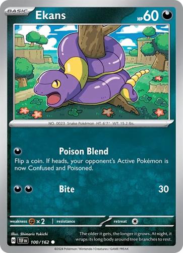 קלף בודד single פוקימון - ekans - Temporal Forces - 100/162