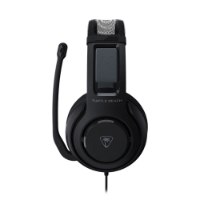 אוזניות גיימינג חוטיות צבע שחור Turtle Beach Atlas 200 PC – אוזניית גיימינג שחורה בודדת נראית מקדימה עם מיקרופון גמיש