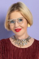 עגילי קליפס מוניס  מרובעים חלבי-זהב