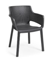סט שולחן + 6 כסאות אירוח דגם Elegant גוון אפור כתר פלסטיק