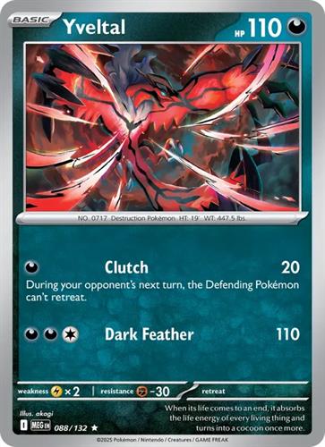 קלף בודד single פוקימון - yveltal - Mega Evolution - 088/132