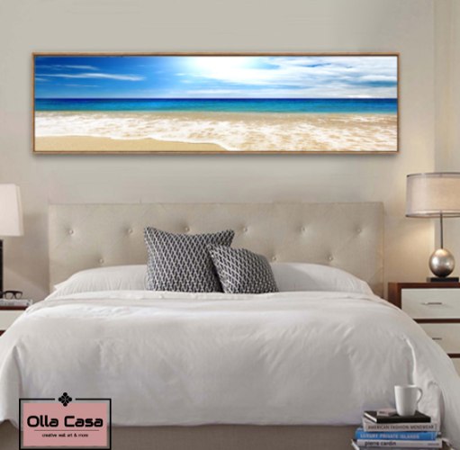 תמונת קנבס הדפס צילום חוף וים "להתבונן בשלווה" | תמונה גדולה לבית | תמונת קנבס לרוחב