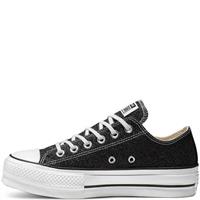 פלטפורמה- נצנצים שחור Converse Lift Chuck Ox