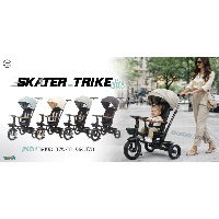 תלת אופן רב שלבי מפואר שחור 4 מצבים - Skater Trike Elite