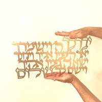 שלט קיר ברכת כהנים זהב , ברכת אהרון  .
