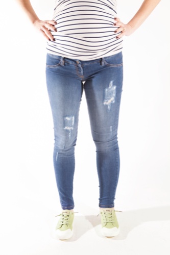 ג׳ינס הריון שלומית ארוך  - ג׳ינס ארוך כחול שפשופים