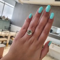 טבעת זהב אמטיסט ירוקה ויהלומים