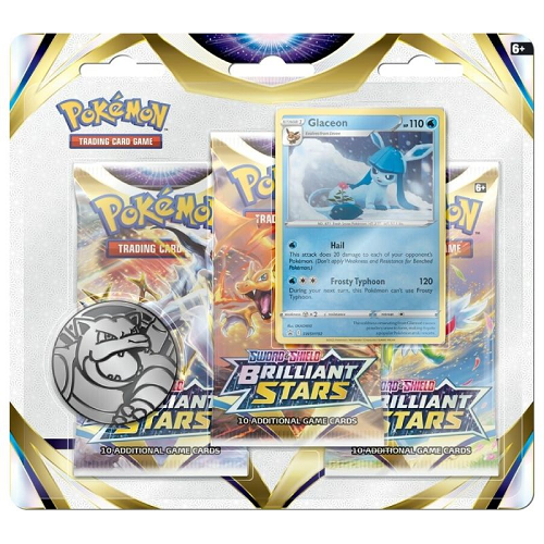 Pokemon TCG: S&S Brilliant Stars Blister Glaceon קלפי פוקימון מקוריים בליסטר גלאסיון בריליינט סטארס