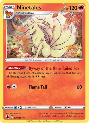 קלף בודד single פוקימון - ninetales - Fusion Strike - 031/264