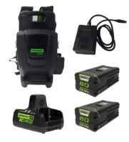 יחידת כח נישאת 80V PRO + שתי סוללות 5 אמפר + מטען כפול - GREENWORKS 99781