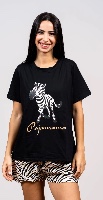 סט פיג'מת כותנה וויסקוזה Zebra