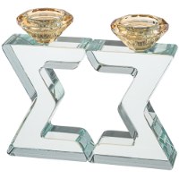 פמוטי קריסטל "מגן דוד" מהודרים 17 ס"מ