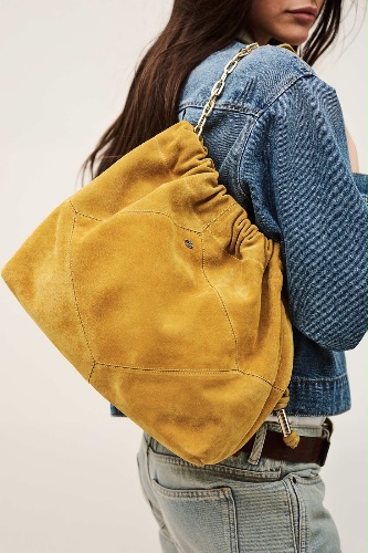 Sac m suede june tote safran
