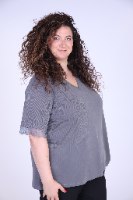 חולצת שימי פס תחרה אפורה