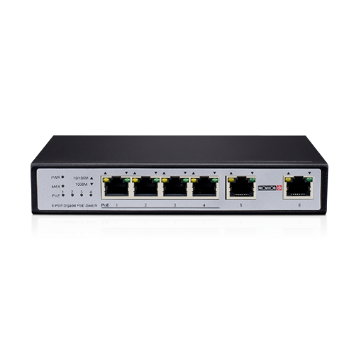 סוויץ עד 60 וואט Provision POE 4 PORTS 1Gbps and 2 Ports Uplink