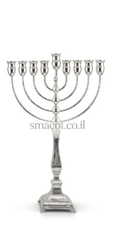 חנוכיה טבולה בכסף   עגול קלאסית  M - מורשת