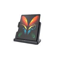 מטען אלחוטי 15W 3IN1 עבור Miracase MQIW50 Samsung – אפור כהה עם סמארטפון מתקפל פתוח המציג 100 טעינה