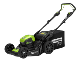 מכסחת דשא נטענת "21 נסיעה עצמית 80V PRO + סוללה 4 אמפר ומטען + מפוח מתנה - GREENWORKS 99761-1