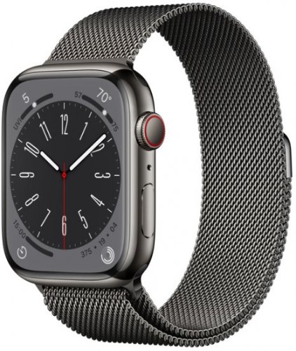 שעון חכם Apple Watch 41mm Series 8 GPS + Cellular צבע שעון Graphite Stainless Steel Case