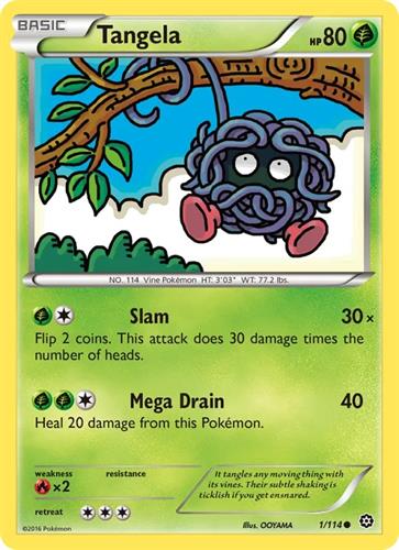 קלף בודד single פוקימון - tangela - Steam Siege - 1/114