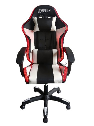 כיסא גיימינג בצבע לבן 7008RGBW מבית LEVEL UP