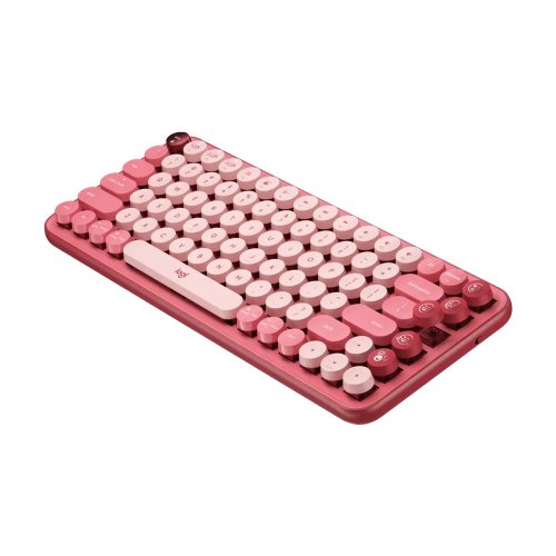מקלדת Logitech POP Keys מכאנית אלחוטית בגוון אדום/ורוד