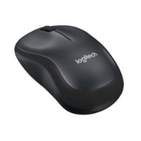 עכבר אלחוטי צבע אפור Logitech M220 Silent Retail – פריט בודד בצבע אפור כהה המוצג על רקע לבן