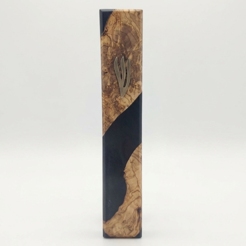 Mezuzá de Lujo para Mansiones: 25cm Negro y Olivo