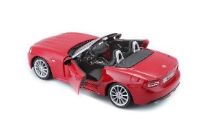 דגם מכונית בוראגו פיאט 124 ספיידר אדום Bburago Fiat 124 Spider 1/24