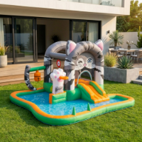 מתקן מתנפח עם מגלשה דגם חתול D72090 מבית Doctor Dolphin