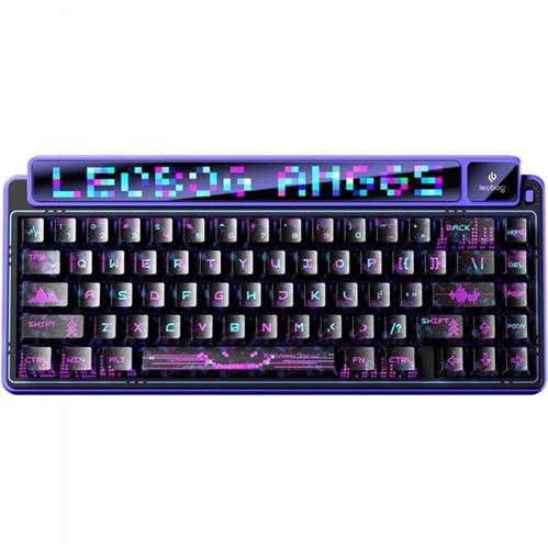 מקלדת גיימינג אלחוטית AULA X LEOBOG AMG65 סגולה - ללא חריטה בעברית