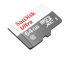 כרטיס זכרון SanDisk Ultra Micro SDXC UHS-I - דגם SDSQUNR-064G - נפח 64GB