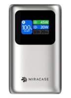 סוללת גיבוי Miracase MPB10PD45WRC – סוללה אפורה עם מסך המציג 100 טעינה 45W ו-20W USB