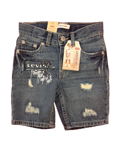 ברמודה ג'ינס LEVIS SLIM כחול מודפס 4-20Y