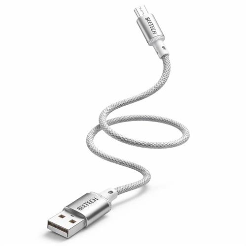כבל שזור USB Micro באורך 1 מטר דגם Shielded מבית BeeTech