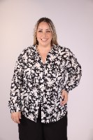 חולצת ויויאן מודפס שחור לבן