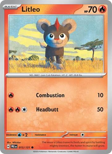 קלף בודד single פוקימון - litleo - Prismatic Evolutions - 015/131