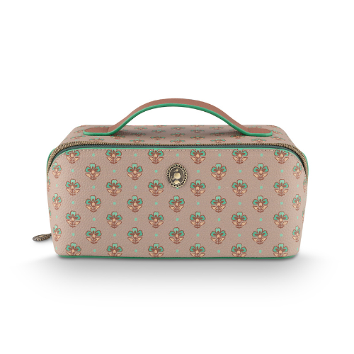 תיק איפור ירוק CYRILLE JAIPUR FLOWER 25.5X10.5X11