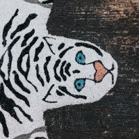 שטיח כניסה מעוצב טיגריס לבן  White Tiger