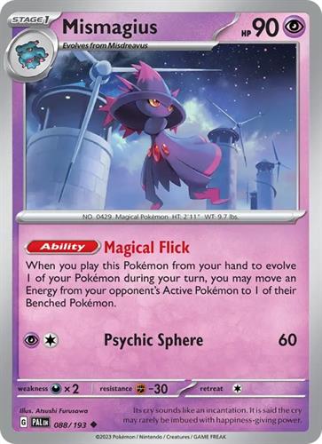 קלף בודד single פוקימון - mismagius - Paldea Evolved - 088/193