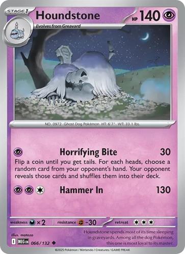 קלף בודד single פוקימון - houndstone - Mega Evolution - 066/132