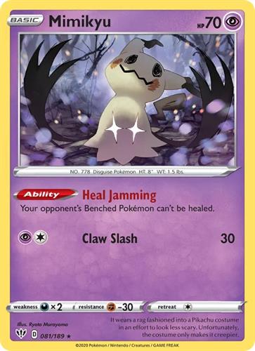 קלף בודד single פוקימון - mimikyu - Darkness Ablaze - 081/189