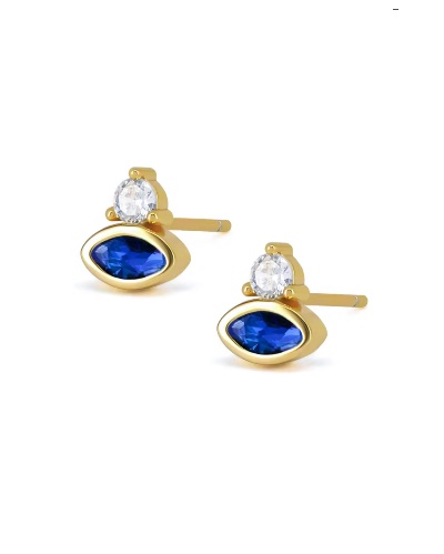 Neli Earrings Gold Blue