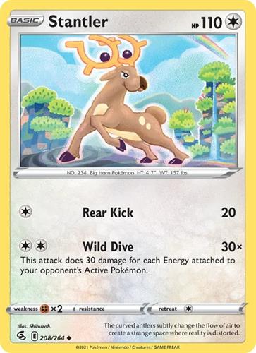קלף בודד single פוקימון - stantler - Fusion Strike - 208/264